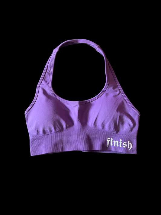 PURPLE HALTER SPORTS BRA