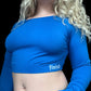 BLUE CROPPED WORKOUT SHIRT