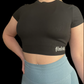 MIDNIGHT BLACK CROPPED FIT WORKOUT TEE